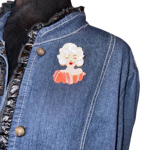 UPCYCLED REWORKED DENIM Jean Jacket M. Monroe Plus Size Denim Jacket Size 2X - Picture 5 of 8